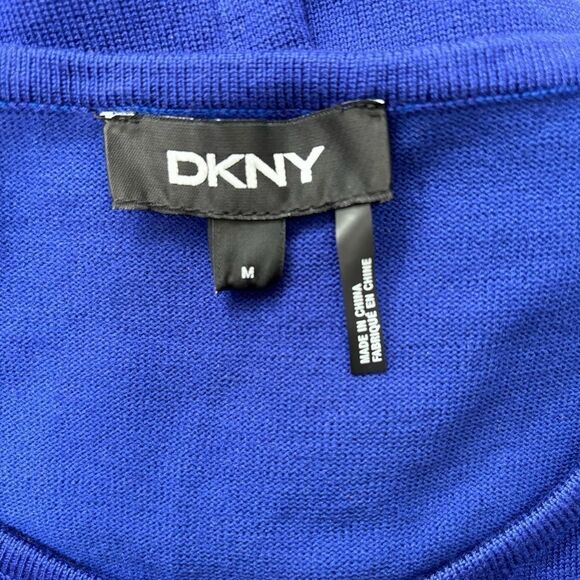 DKNY lightweight blue sweater dress bell sleeves woman’s size M - Picture 3 of 6